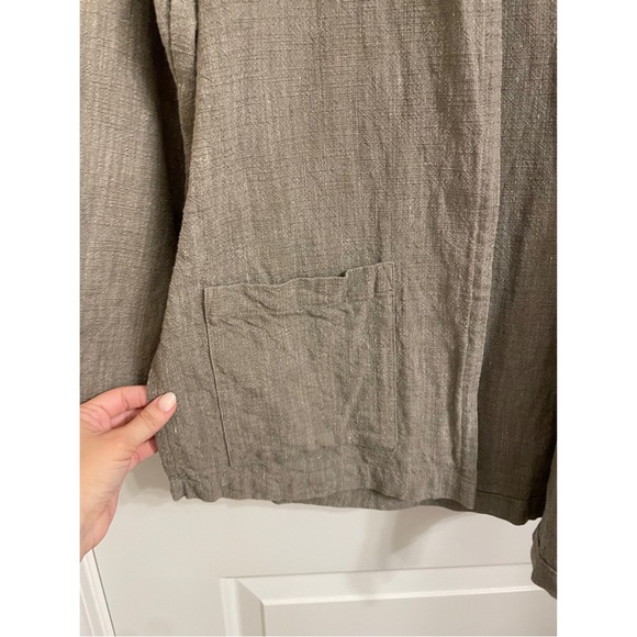 Eileen Fisher Linen Cotton Blend Single Button Jacket - Picture 4 of 6